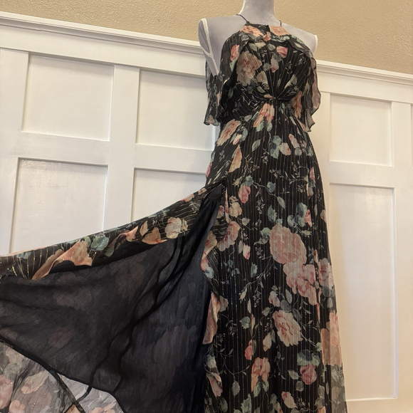 Zimmerman Master Flute Silk Dress Size:1(US:4) Ruffle GoldThread Front Slit $750 - Picture 7 of 16
